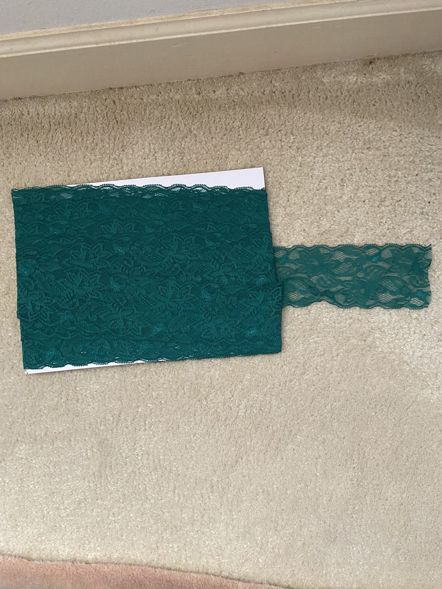 10 Yards Dark Green Elastic Trim - 3” Wide