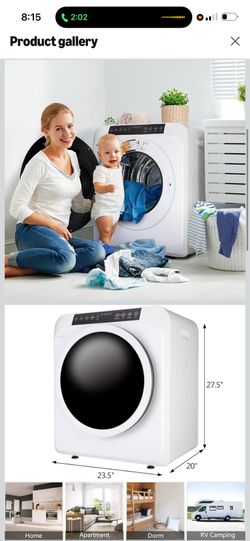 ROVSUN 13.2LB Portable Clothes Dryer, 3.5 Cu.Ft High End Front Load Tumble Laundry Dryer