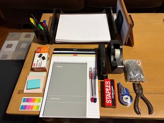 Desk organizer and office supplies