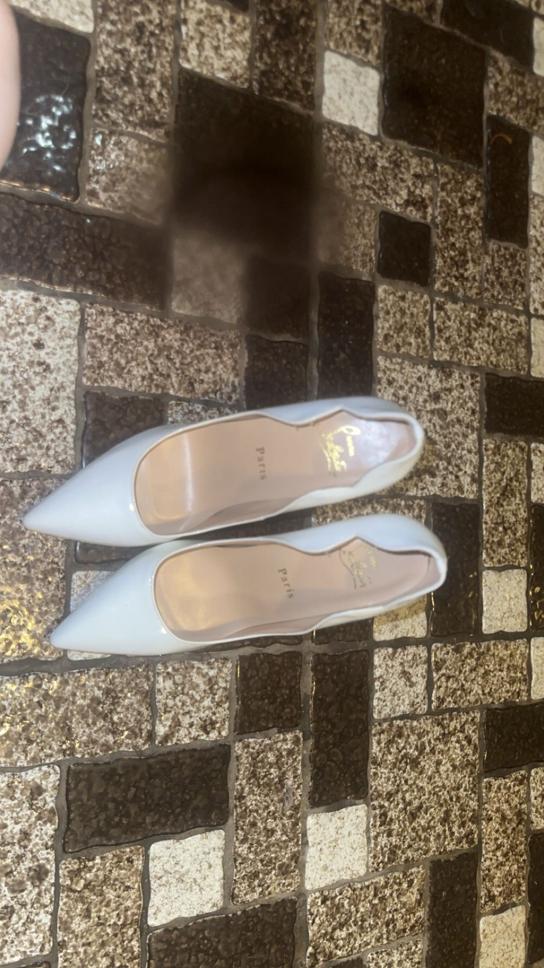 White Christian Louboutin Hells