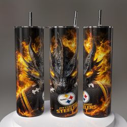 Pittsburgh Steelers Dragon Fire Skinny Tumbler