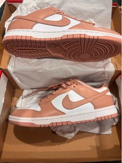 NEW Women’s Nike Dunk Low “White/Rose Whisper” – Size 10 – $50