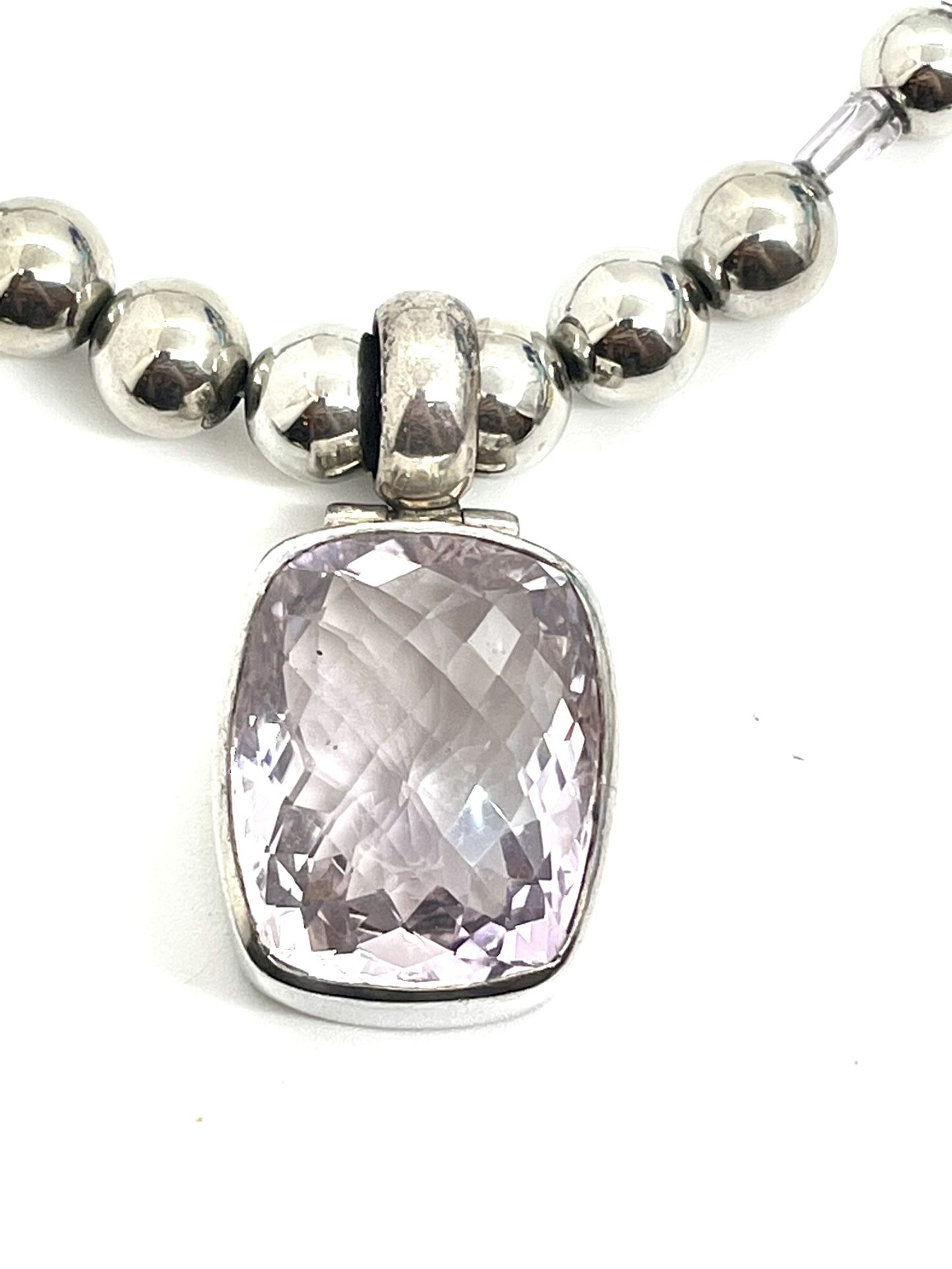 Sterling Amethyst Pendant Necklace
