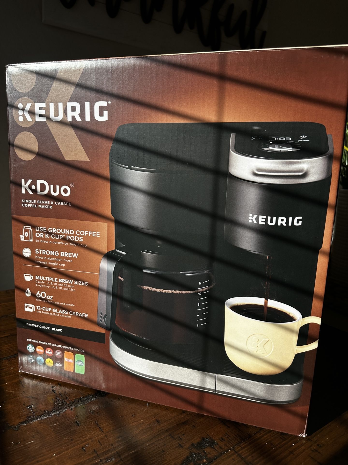 Keurig - K-Duo 12-Cup Coffee Maker and Single Serve K-Cup Brewer - Black