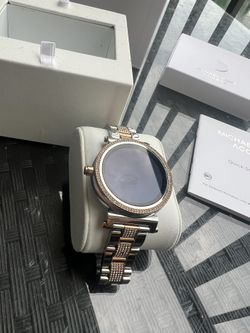 Michael Kors Access Watch Pink Gold And Silver With Stones