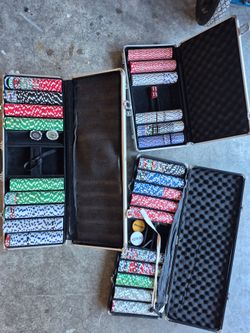 Poker Chip Sets with Aluminum Cases