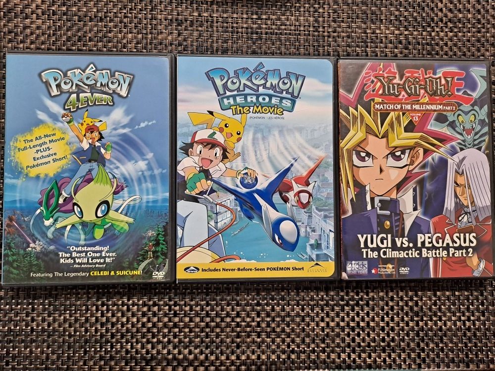 •Pokémon Heros The Movie•Pokémon 4 Ever•Yu-gi-oh Match Of The Millennium Pt2 Vol 13