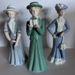 Set Of 3 Porcelain Figurines