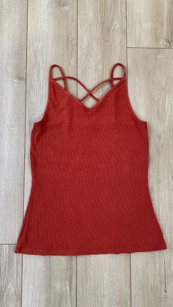 Torrid Scarlet Rib V-neck Cross Front Tank