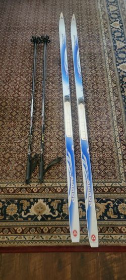 80" Fischer Country Crown Skis, Double Crown 800 Base & 56" Poles Set