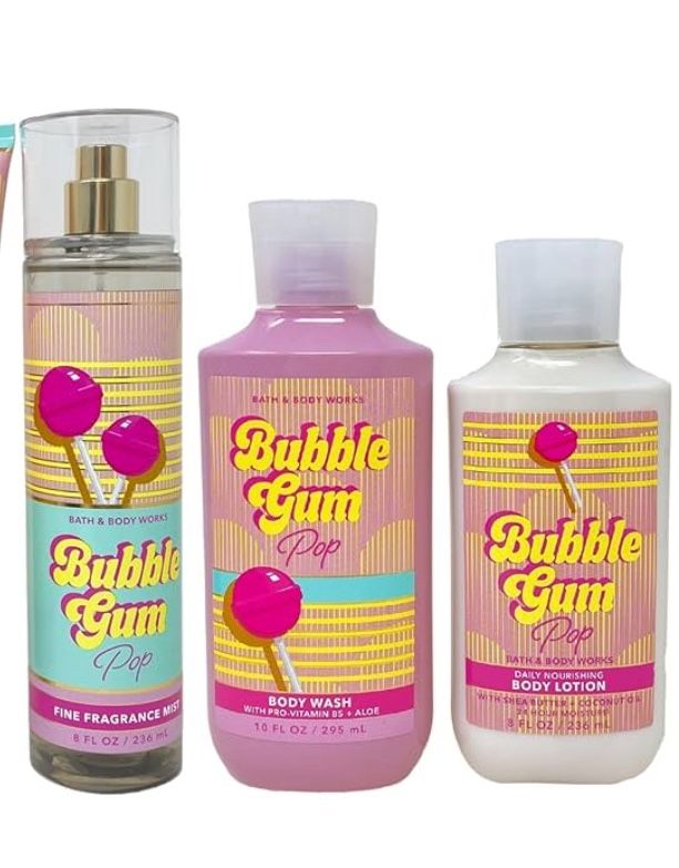 Bath & Body Works Bubblegum Pop Set Of 3