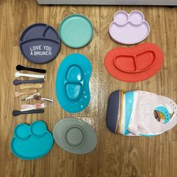 Baby Plates, Bibs And Utensils 