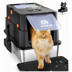 Stainless steel sandbox with lid, leak-proof closed metal sandbox, extra-large sandbox with shovel and pedal, odorless, double front and top entrance,