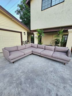 Modern 4 Piece Gray Sectional Couch