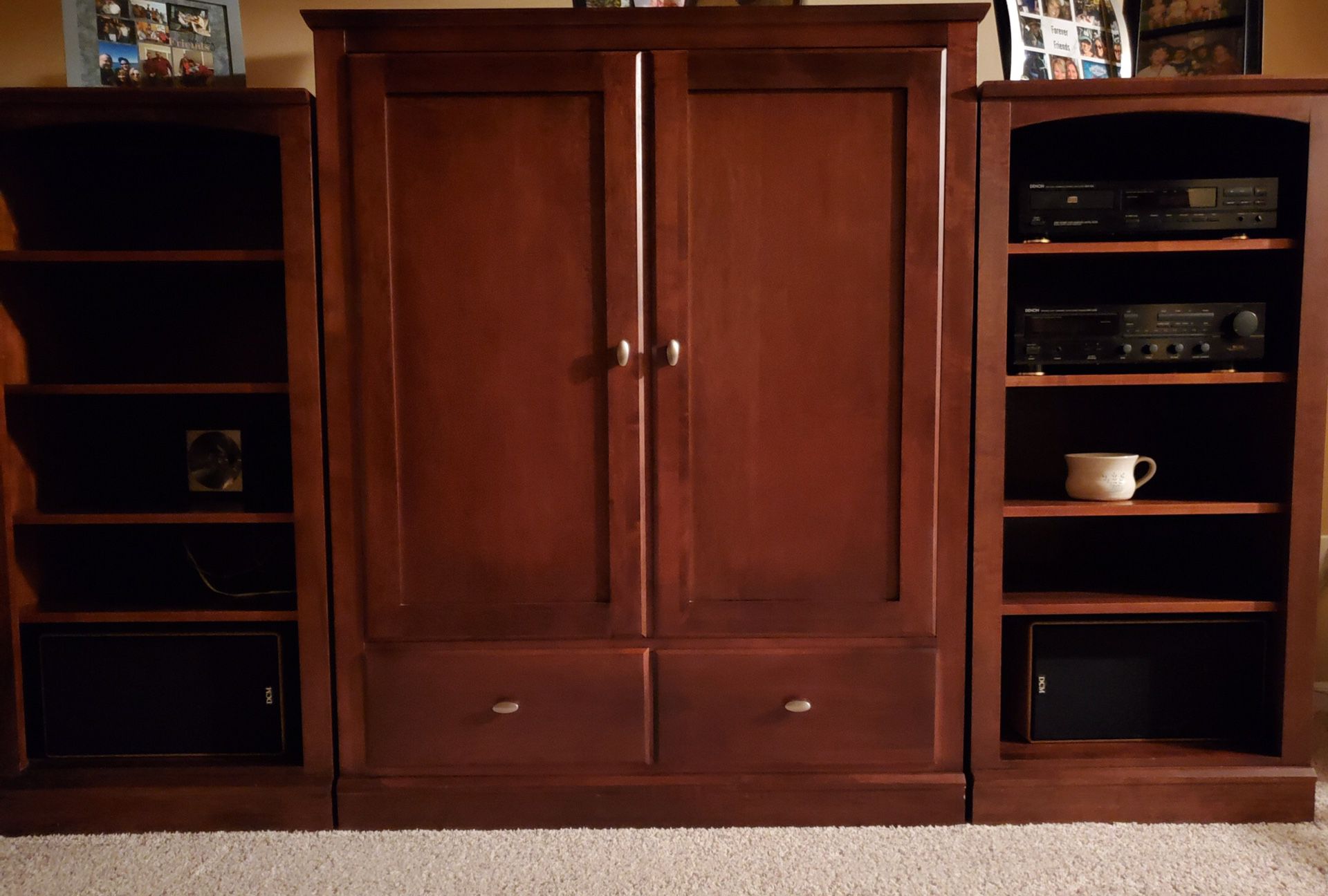 Ethan Allen Cabinet and side shelving. Perfect condition.