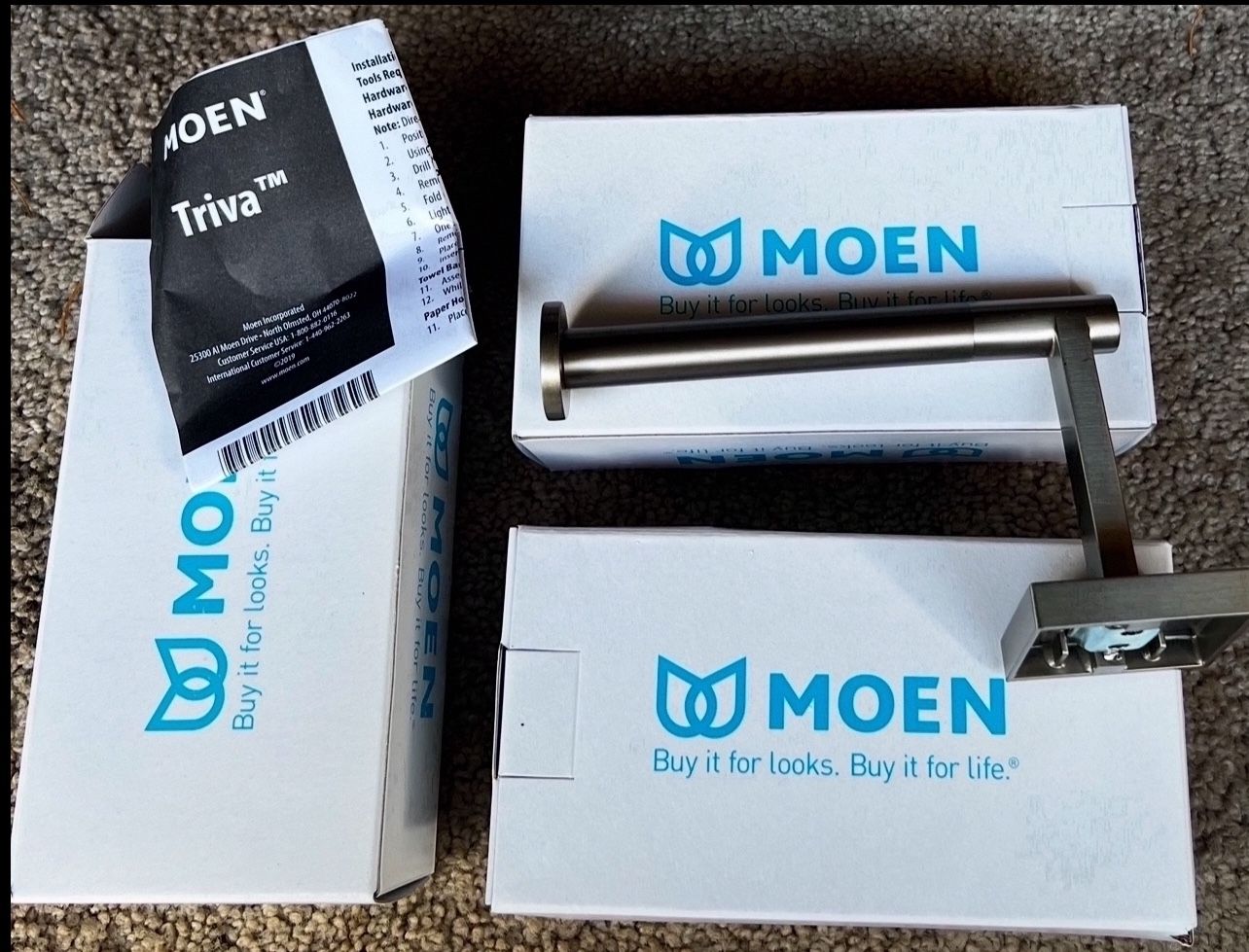 Moen Bp1808 Chrome Triva Wall Mounted Euro Toilet Paper Holder. Total 5 .Each $10