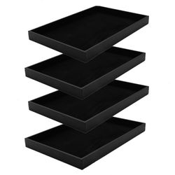 5 Black Velvet Jewelry Tray for Drawers Black Jewelry Display Tray Stackable Jewelry Trays Stackable Jewelry Organizer Trays for Necklace Bracelet 