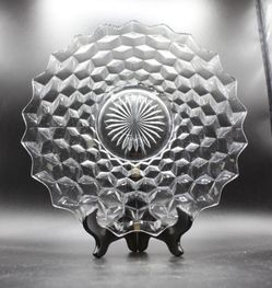 Vintage Clear Glass Serving Dish 12.5” MCM