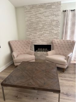 Living room chair and coffee table