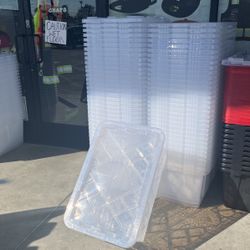 27 Gallons Clear Bins $10 Each