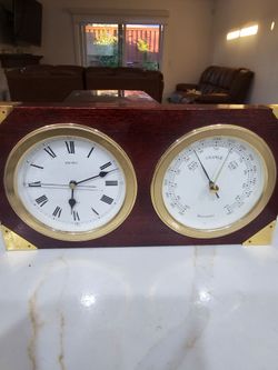 Seiko QOZ131B Nautical Weather Station Clock Barometer Japan Parts Decor Wood