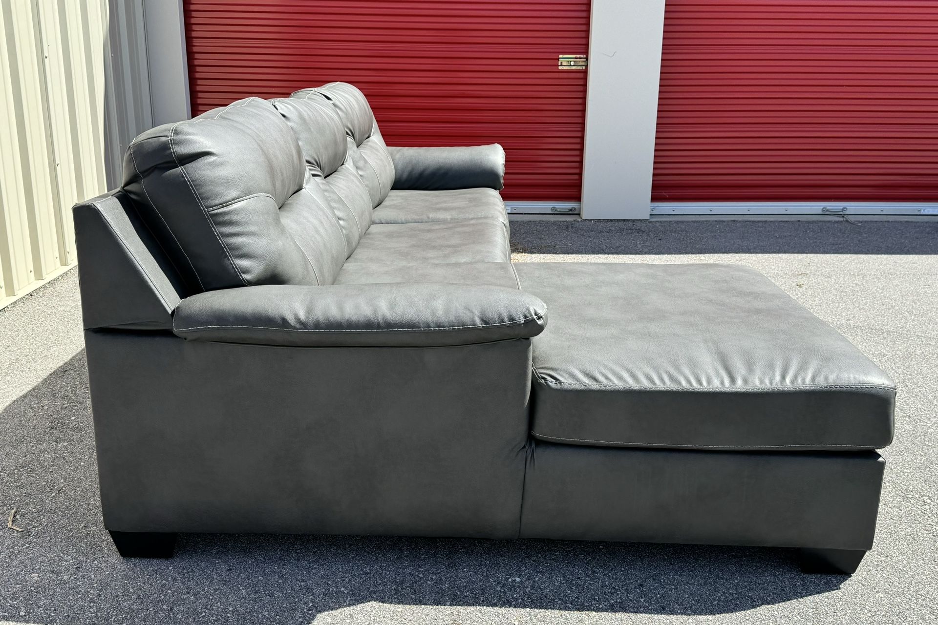 Ashley Furniture 2Piece Grey Leather Sectional Delivery Available for Sale in Cape Coral, FL
