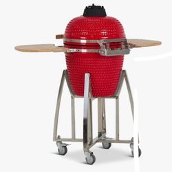 Kamado Red 18” Charcoal Grill With Base