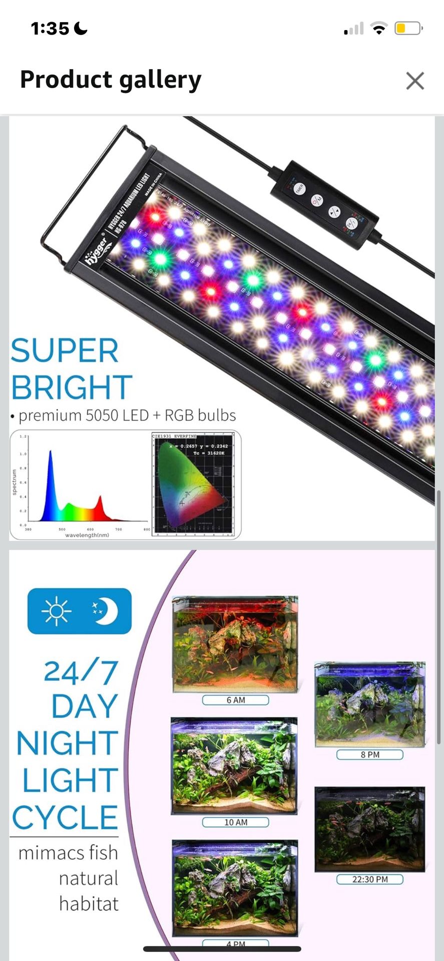 hygger Advanced LED Aquarium Light48-54 inch