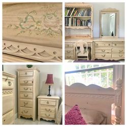 8-Piece Vintage Bedroom Furniture Set -Juego de Cuarto-Mint Condition Solid Wood!