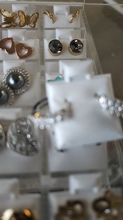 Rhodium silver diamond Earrings