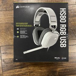 Corsair HS80 RGB USB Premium Gaming Headset with Dolby Audio 7.1 Surround Sound (Broadcast-Grade Omni-Directional Microphone, Memory Foam Earpads, Hig