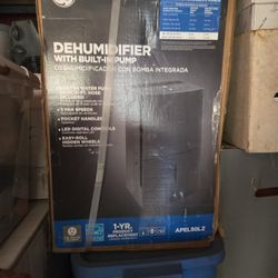 Dehumanifier with built-in pomp, 50 pt. Wet Room 3 fan speeds.
Brand new