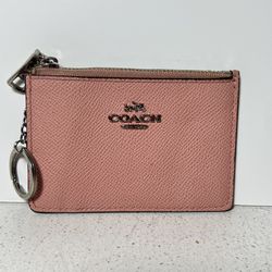 Coach Keychain Card Holder Wallet Pink 