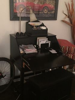 Black Wood foldout desk.