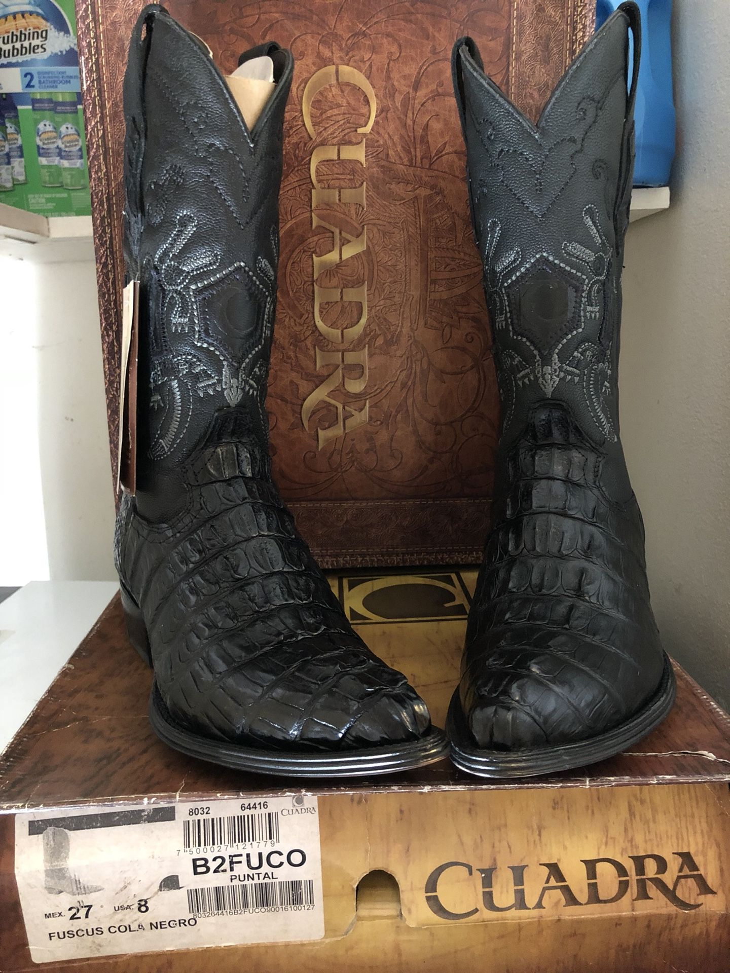 Botas cuadra piel de cocodrilo outlet