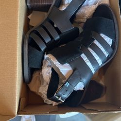 Black Wedges, Size 7 Majorca Woven Toms 
