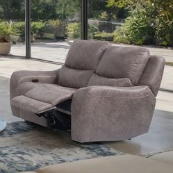 Ultra Modern Design Power Recliner Loveseat  Brown 