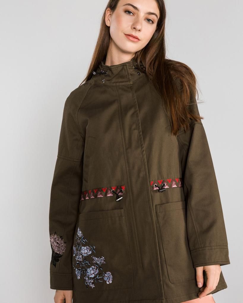 Desigual Floral Jacket Parka Coat