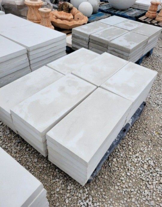 Concrete Rectangular Patio Pavers White Smooth Finish / Cement Slab