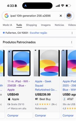 Apple iPad 10th generation 256g model 2696