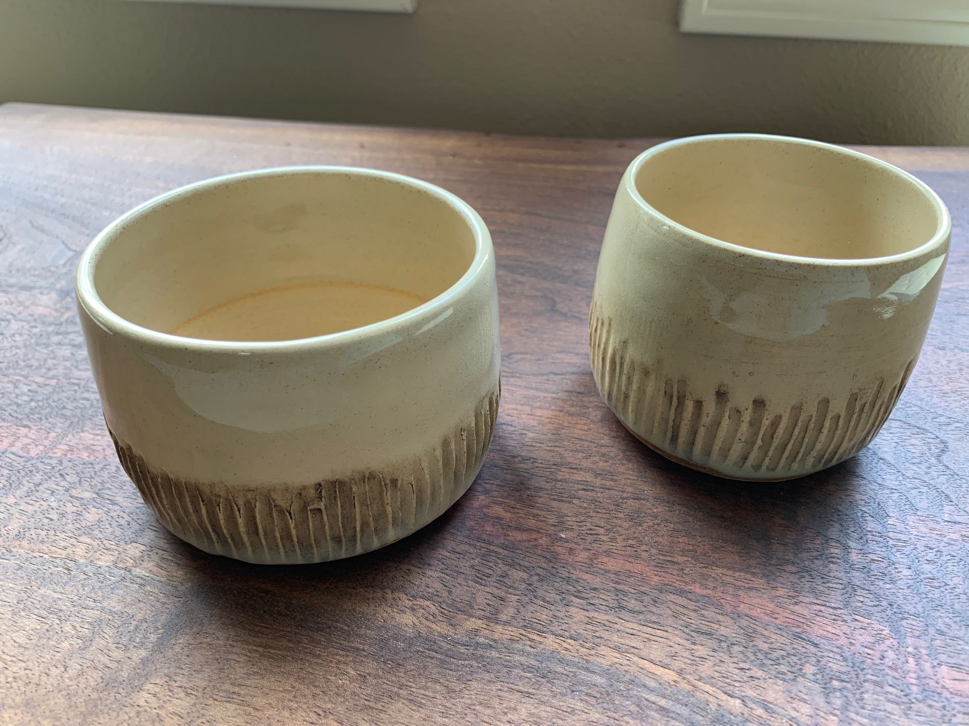 Unique handmade matching ceramic plant pots