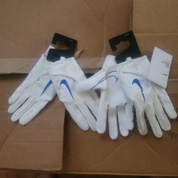 Brand New Nike Vapor Jet Football Gloves White Blue MEN Sizes Small, Medium