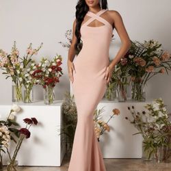 Crisscross Baby Pink Mermaid Dress