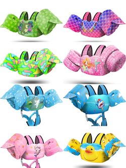 Kids Swim Vest Life Jacket for 30-55 Pounds Boys and Girls, Toddler Floaties with Shoulder Harness Arm Wings for 2,3,4,5,6,7 Years Old Baby