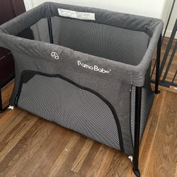 Pamo Babe Travel Crib Lightweight Portable Playard with Comfortable Mattress, Light Playpen for Baby and Toddler with Carry-on Bag