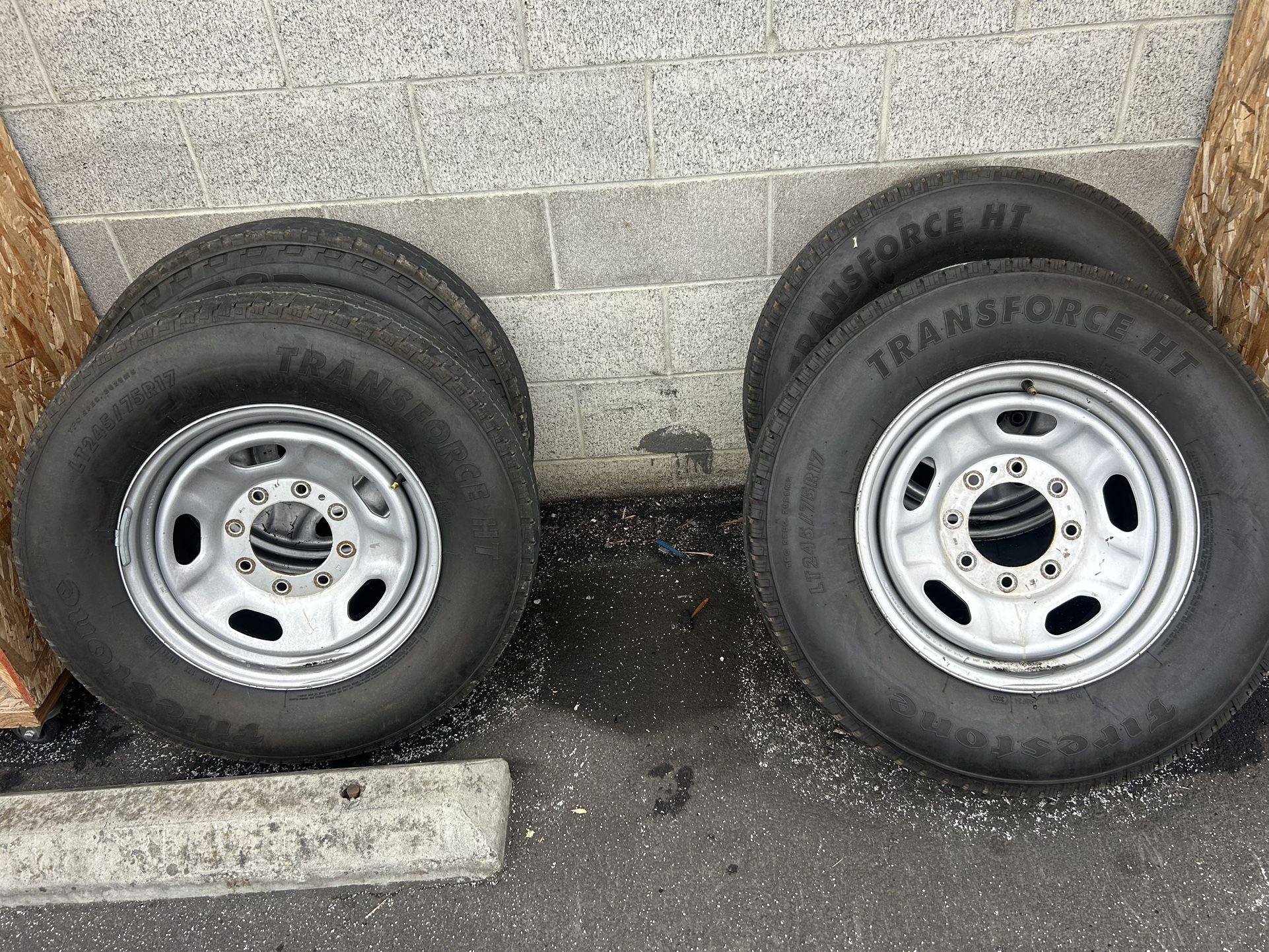 4 Transforce HT Fire Stone LT245-75R17 tires With Rims Lug nuts Included 