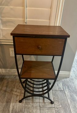 Metal Wood End Table