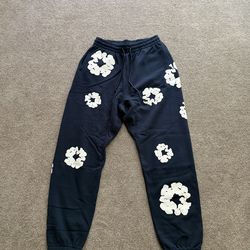 Navy Blue denim tears Hoodie