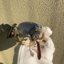 Cartier Rhinestone Sunglasses Gold Lake Blue Yellow 