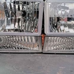 92-96 Ford F150 F250 F350 92-96 Bronco LED Headlights Luces Micas Calaveras Faros